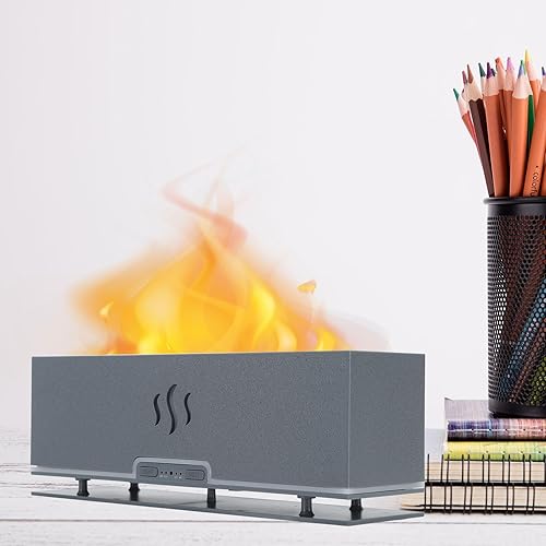 Miniatura 4 de Difusor de aceite esencial, lámpara LED inteligente de llama de 100 a 240 V, difusor de llama de alta frecuencia para oficina (enchufe de EE. UU.)