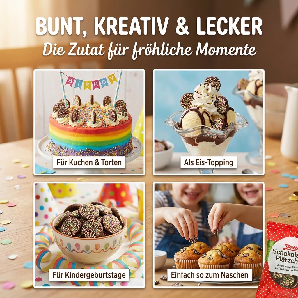 Zetti Schokoladen Plätzchen - 30x 150g Knuspergebäck mit Zucker-Dragees