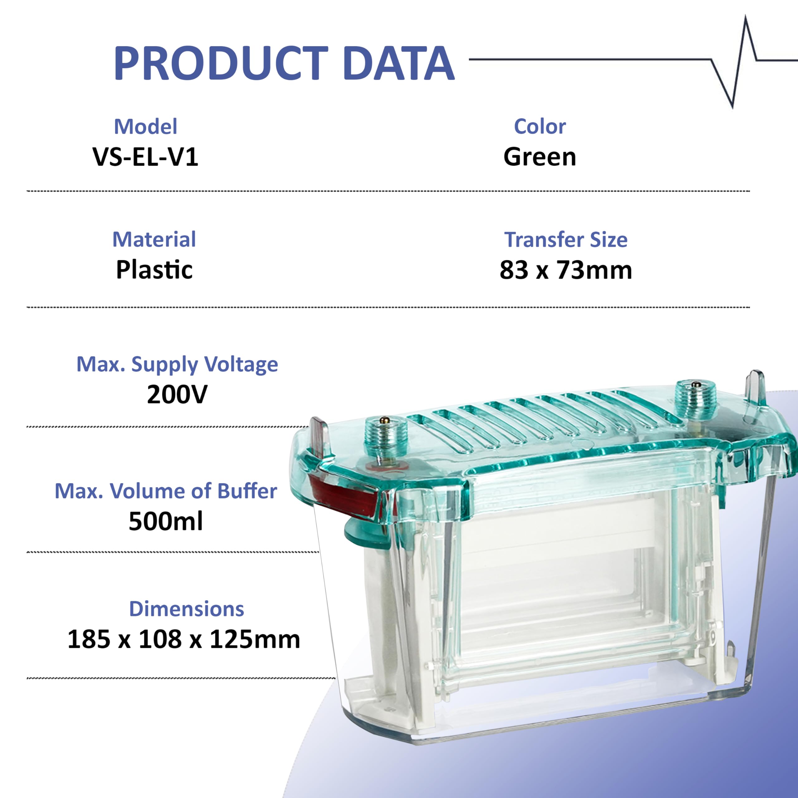 Vision Scientific VS-EL-V1 Vertical Electrophoresis System, Gel Protein Electrophoresis Machine, Vertical Gel Laboratory