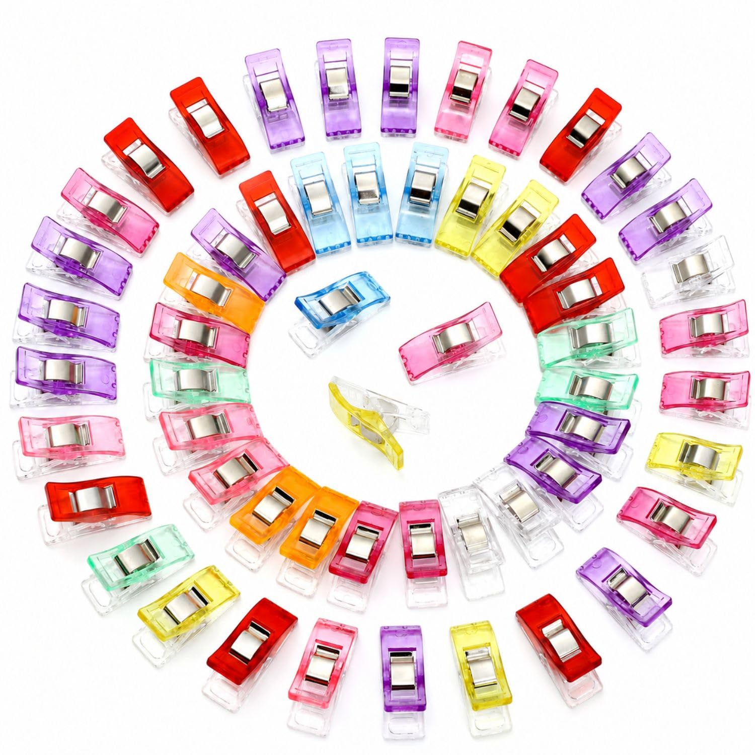 Gemsy Sewing Clips - Multi-Color 25pcs: Versatile Craft Clips for Sewing, Crochet, Knitting, Quilting, Binding, Embroidery. Suitable for Fabric, Blinder, and Photo Hanging (25)-image-27