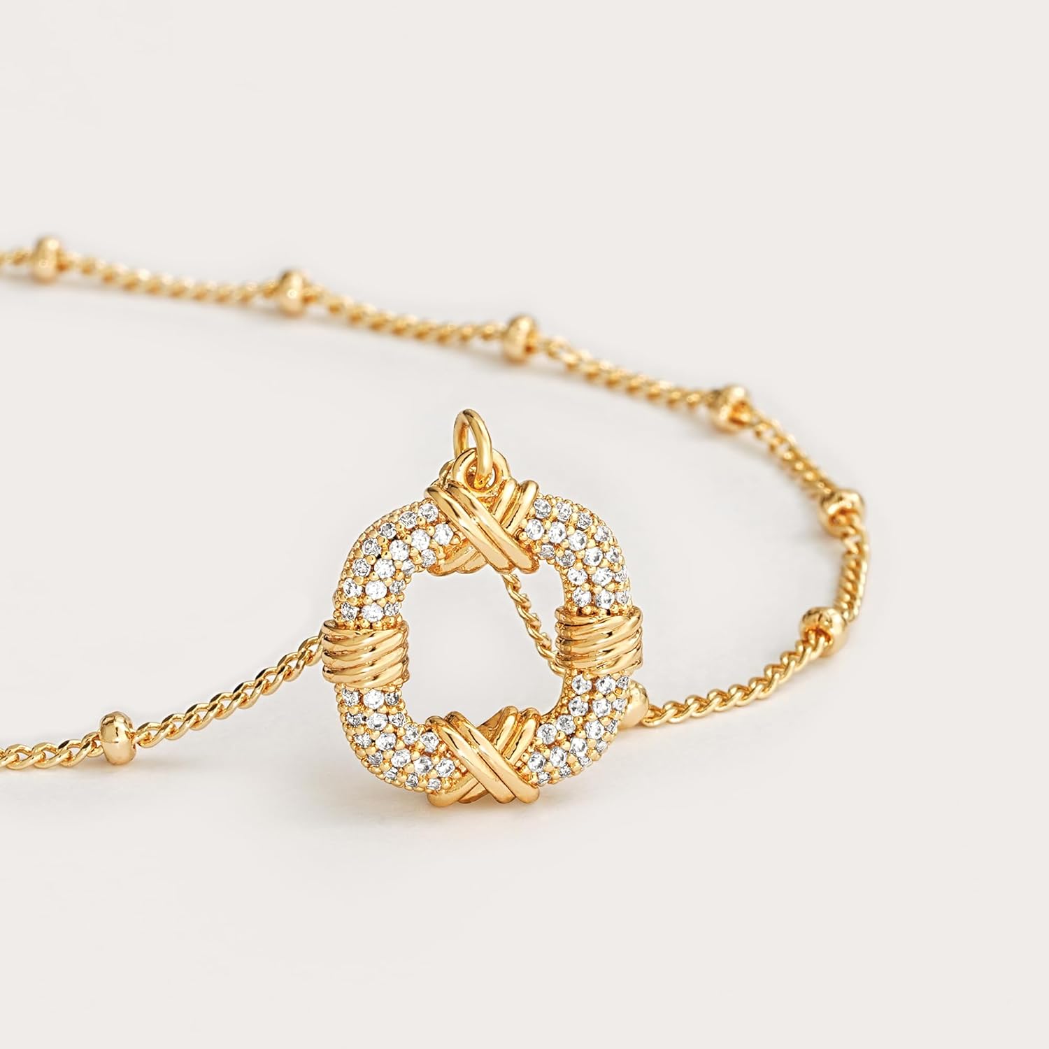 Fettero Dainty Gold Necklace for Women, 14K Gold Plated Pendant Necklace Cubic Zirconia Charm Necklaces for Women Jewelry Gift - Image 5