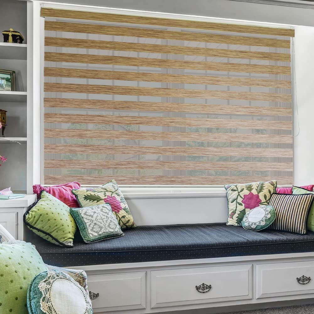 Zebra Dual Layer Zebra Roller Shades Blind for Windows Light Filtering Sheer