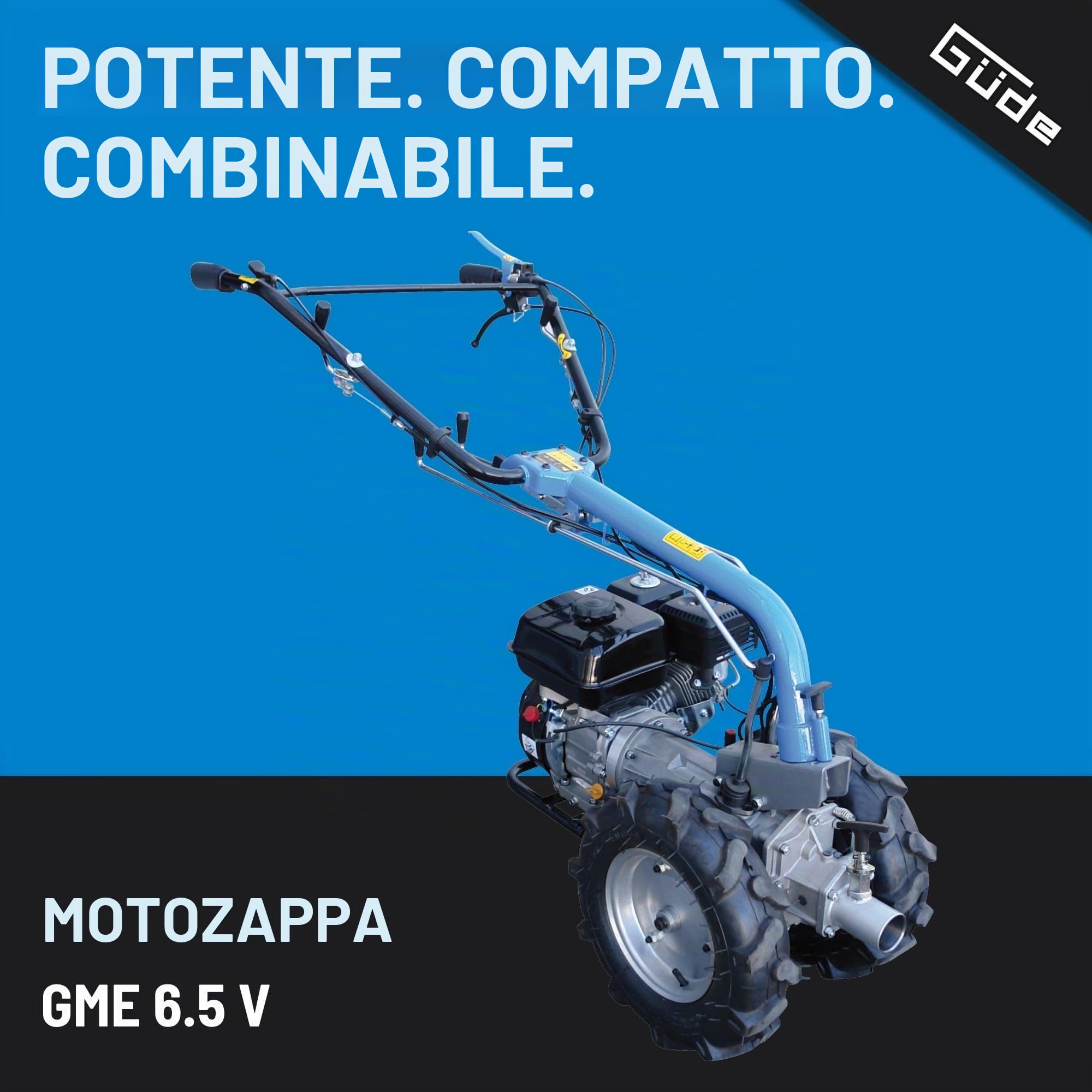 Güde 95187 motocoltivatore GME 6.5 V (Motore Güde Power-Engine a 4 Tempi, 4 Marce, Funzionamento dell'albero di Alimentazione degli allegati)
