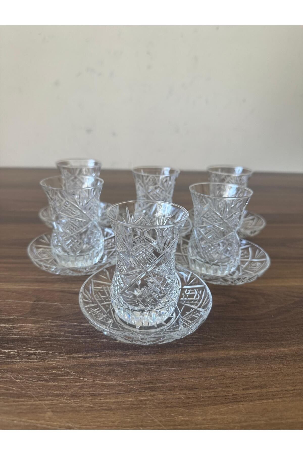 Pasabahce Göz Dekor Kesme Kristal Çay Bardağı Takımı Çay Seti 6 Kişilik 896656565632563563