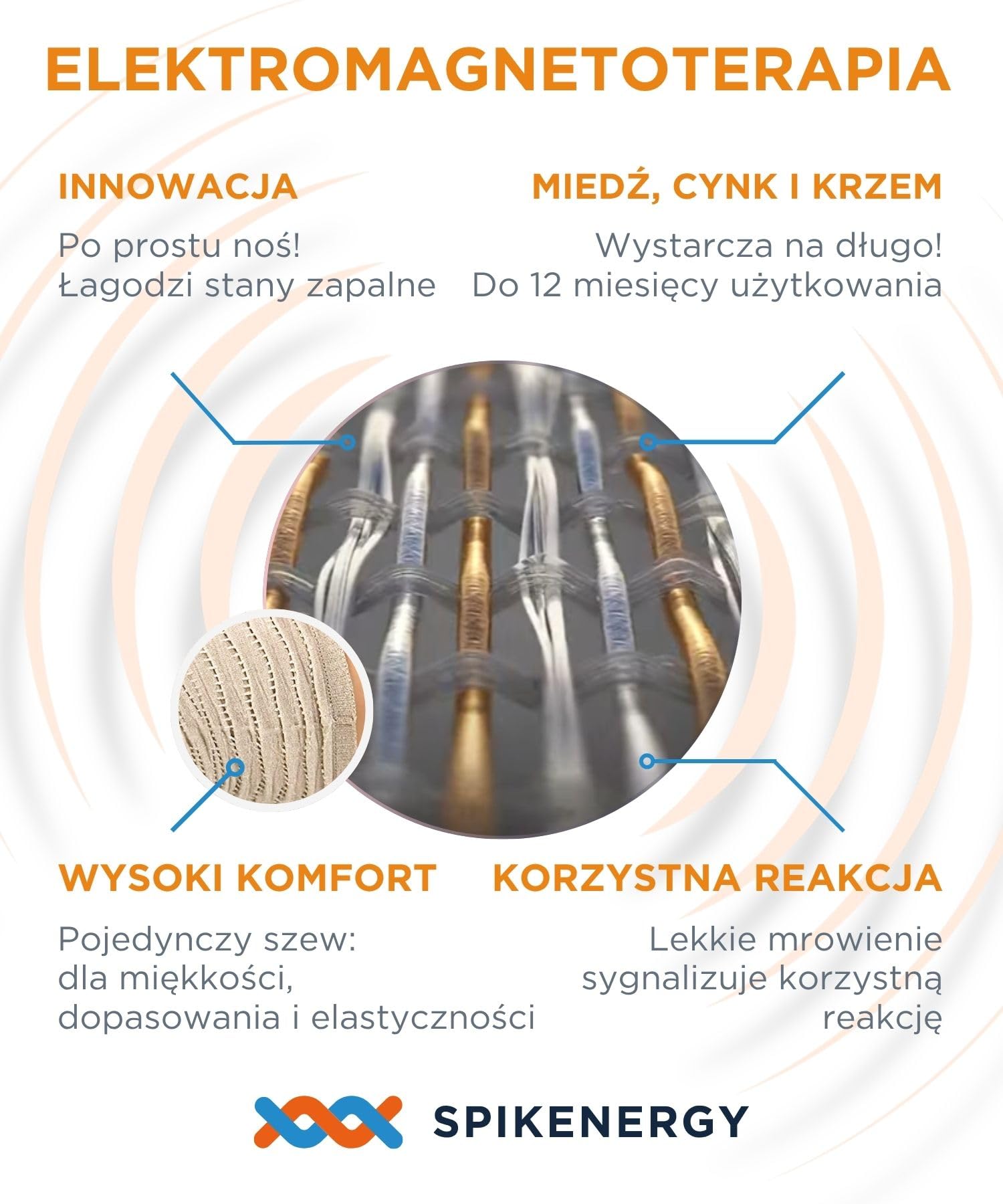Opaska Ortopedyczna na Kolano, Magnetoterapia - Artroza, Skrecenia, Zapalenie Sciegien, Skarpetki Przeciwgrzybicze Gratis, Wyrob Medyczny Odliczany od Podatku, Made in Italy, Niebieski L