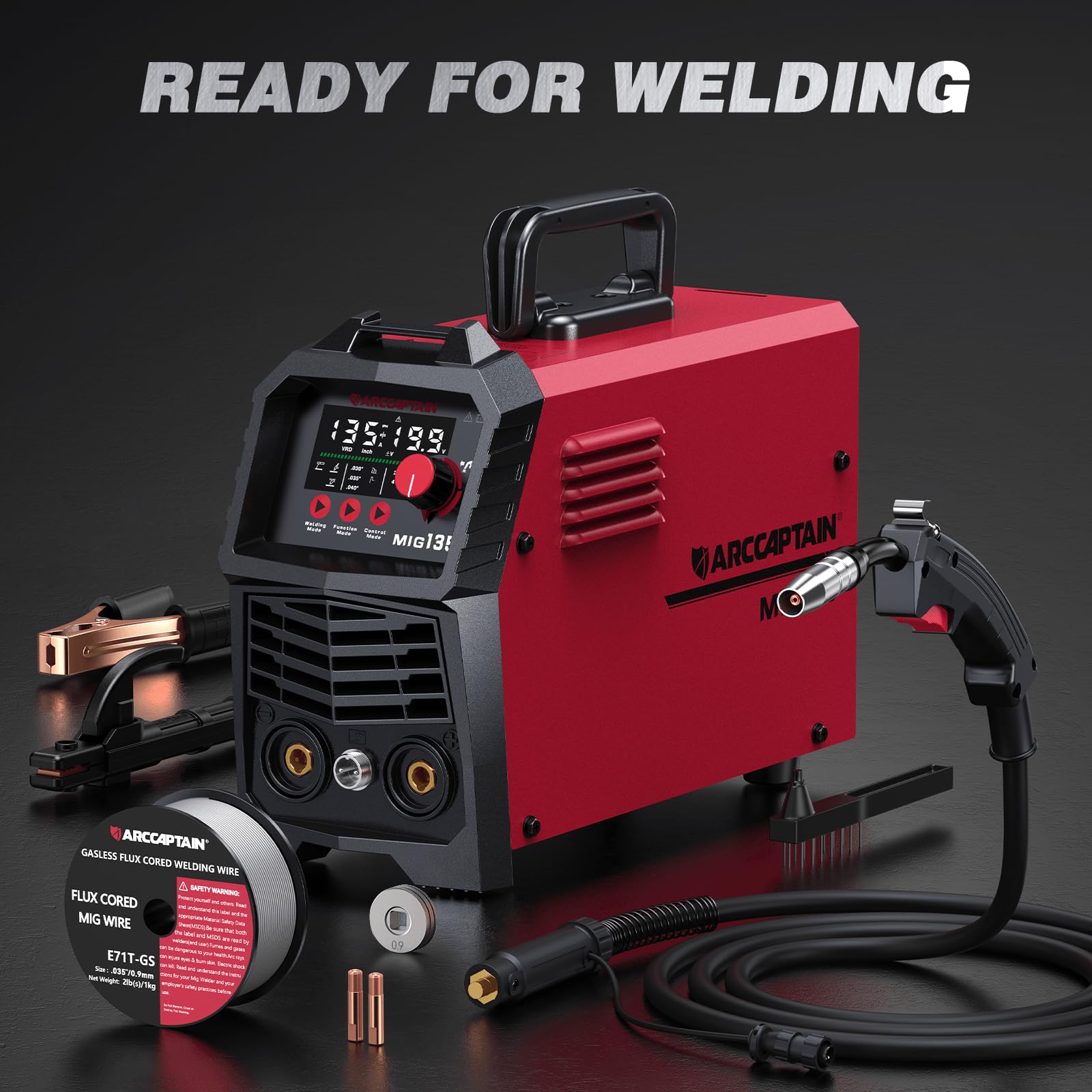 ARCCAPTAIN 135A Flux Core MIG Welder 110V 3-in-1 Gasless MIG Stick Lift TIG — Amazon image 8