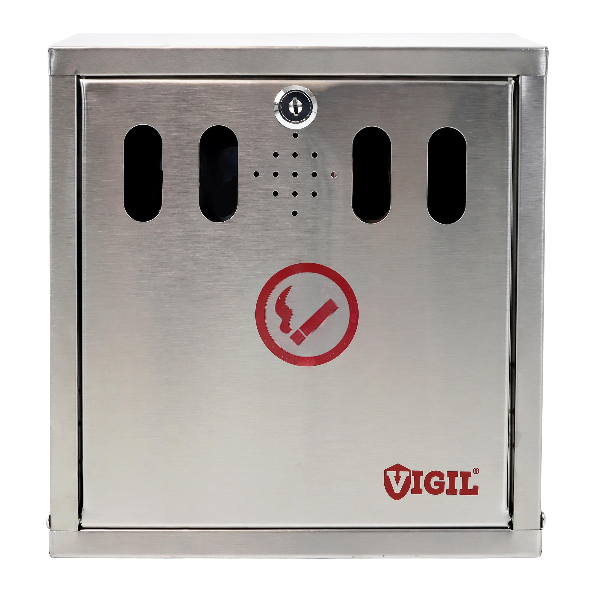 Wall Mounted Cigarette Bin with Bottom Opening - Outdoor Ashtray for Outside Commercial Use - Wall Mounted Ashtrays for Outside Areas - Wall Ashtray with Safety Design