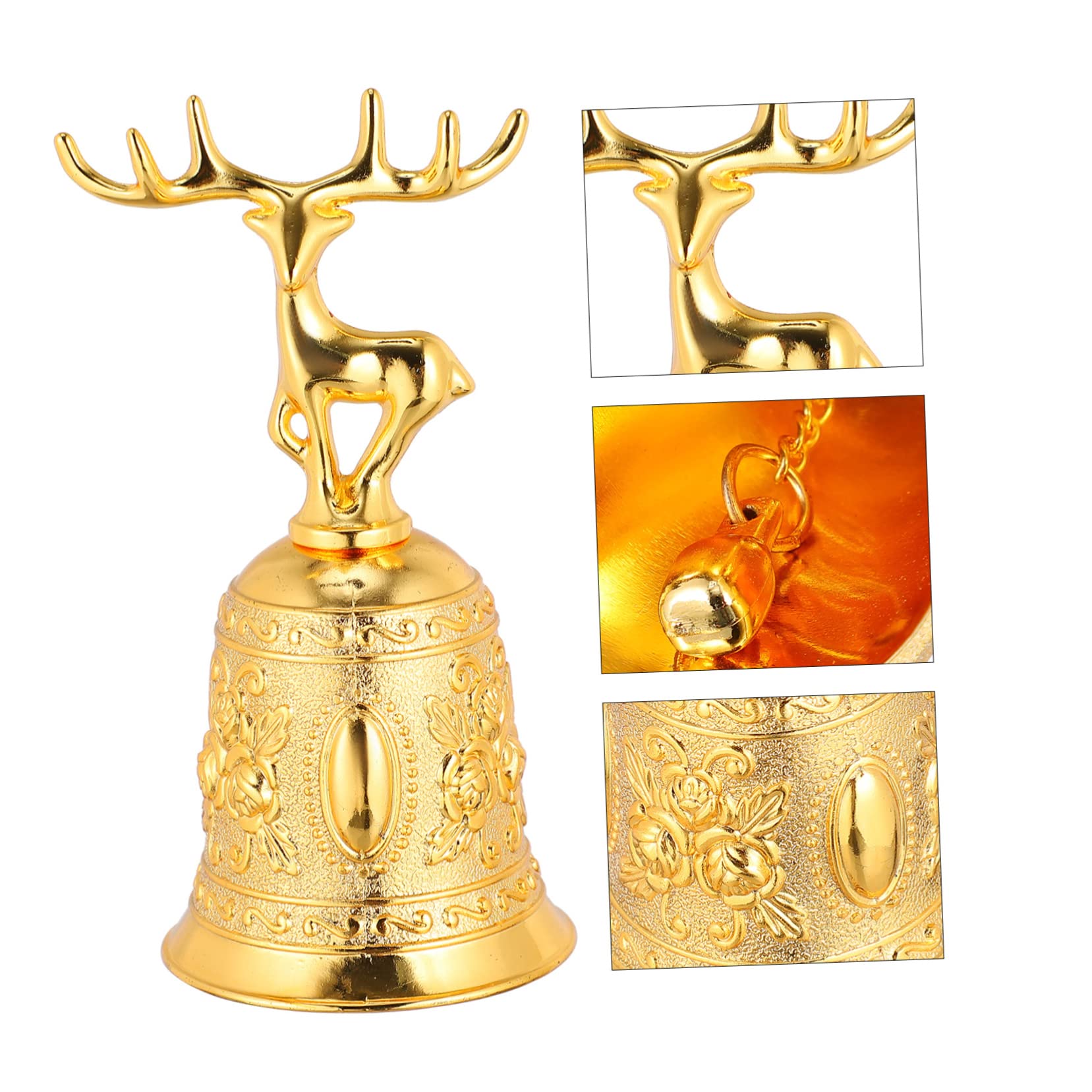 ifundom 2pezzi Campanella Metallo Dorato Per Natale Campanello Decorativo Per Feste Ristoranti e Giochi Ottimo Per Natale e Occasioni Speciali