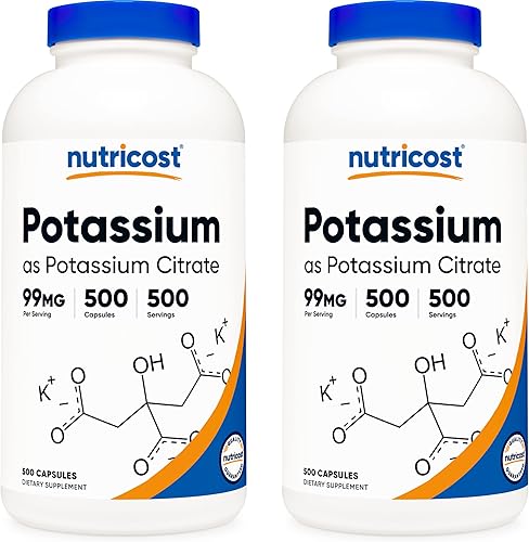 Nutricost Citrato de potasio 99 mg 500 cápsulas Nutricost Citrato de potasio 99 mg 500 cápsulas