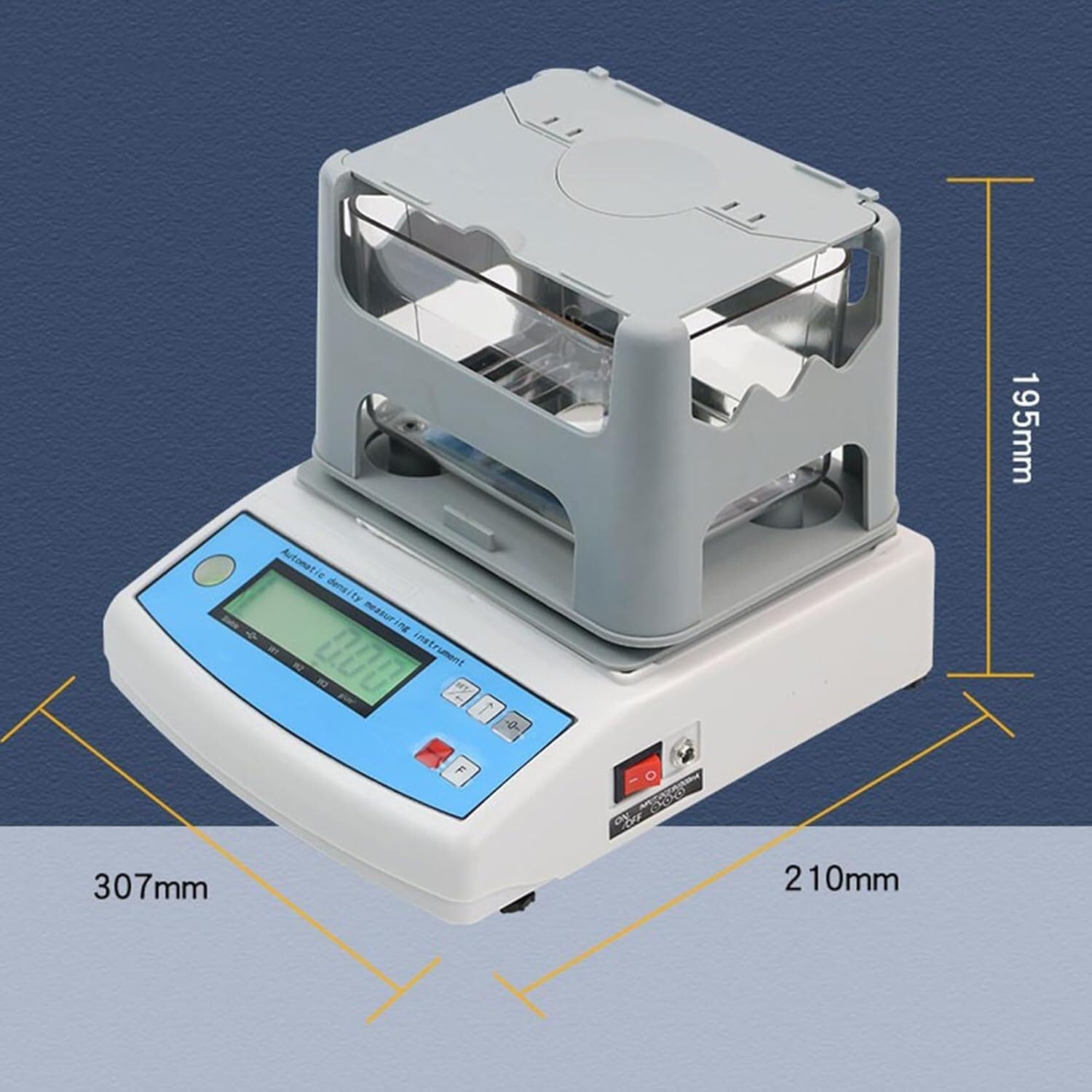 Densimetro solido di Digital, alta precisione 0.001g/cm3, gamma 0.01g~300g per granuli di gomma plastica, misura rapida