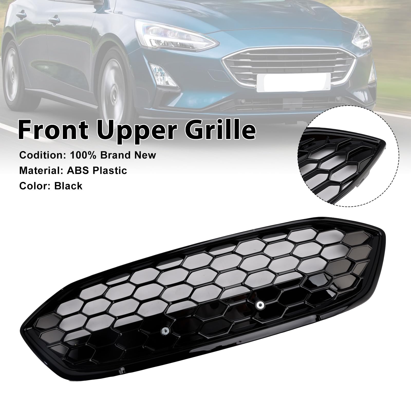 Griglia paraurti Anteriore ST Style Gloss Black Mesh Front Bumper Fit for Ford Focus MK4 2018-2021 (No Logo)