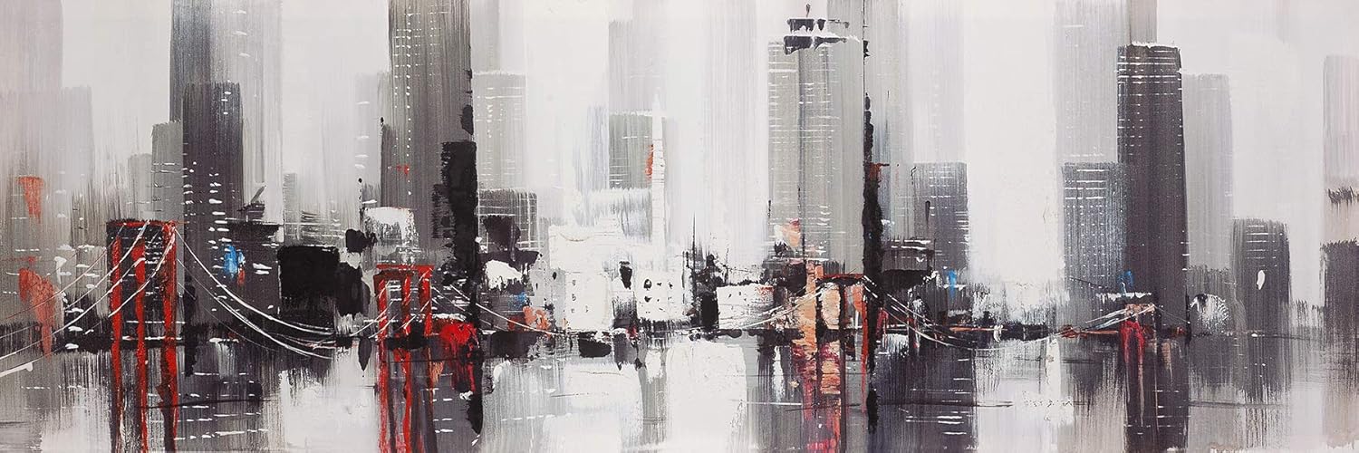 BEGIN DECO MAISON - HOME DECOR Grey and Black Coastal Scene Wrapped Canvas, 20x60, Grey & Black