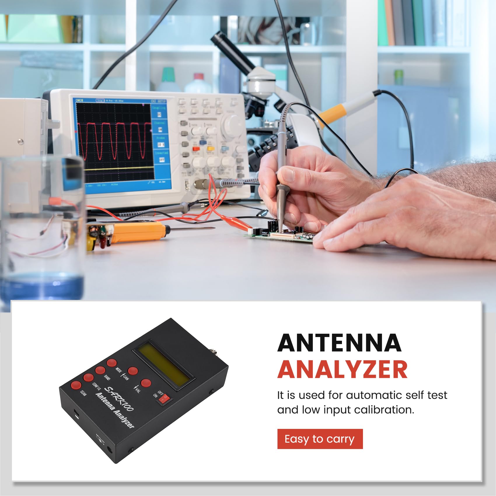 Analizador de antena SARK100 Analizador de antena SWR de corta 1-60 MHz con rango de medición utilizable de 1.0 a 9.99 SWR