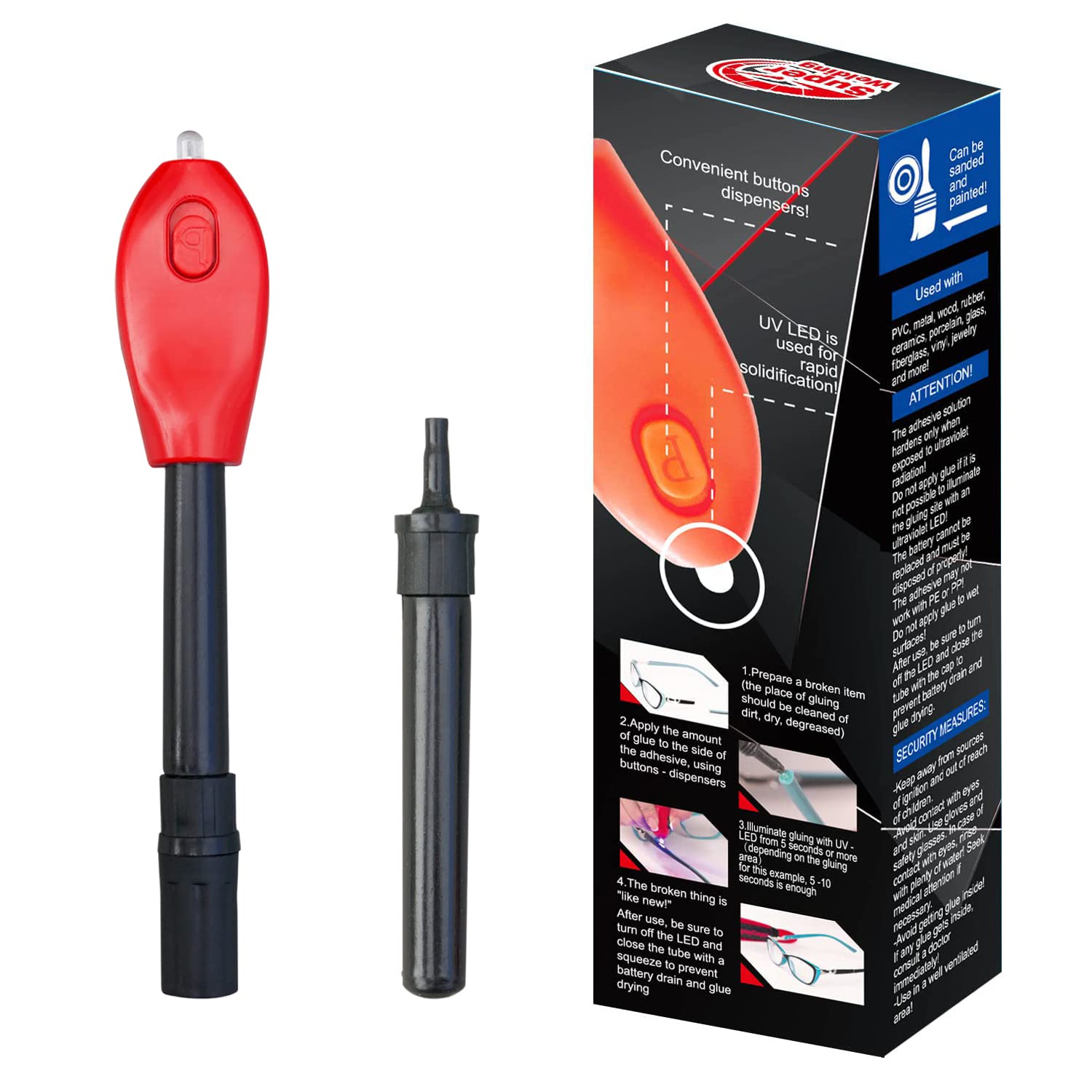 GUGUYEAH Liquid Plastic WelderUV Light Curing Glue Adhesive Kit 5
