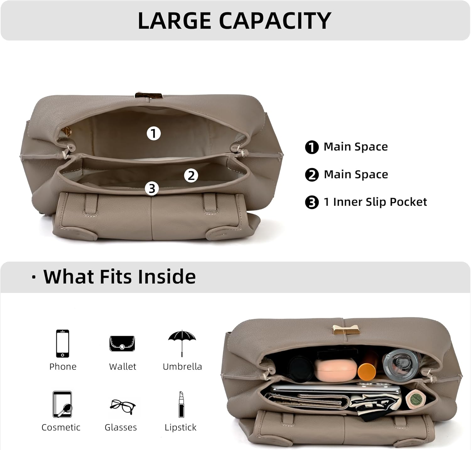 JANLOVE Top Handle Bag Handbags Large Faux Leather Satchel Bags for Women Luxury Designer Business Crossbody Work Tote Purse - Image 5