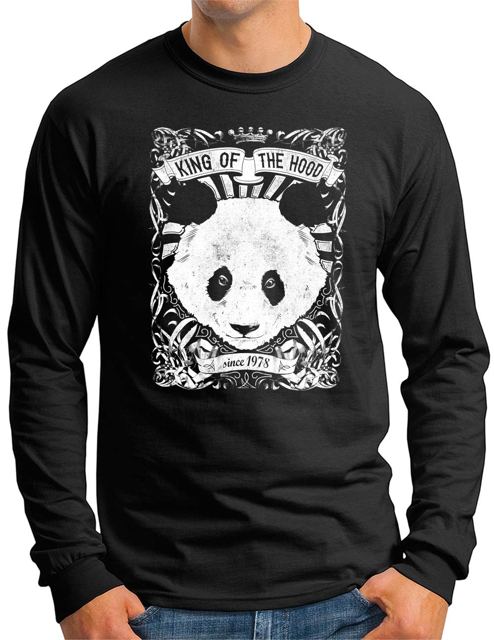 T-shirt manches longues homme OM3 anti-froid léger panda noir taille S - 5