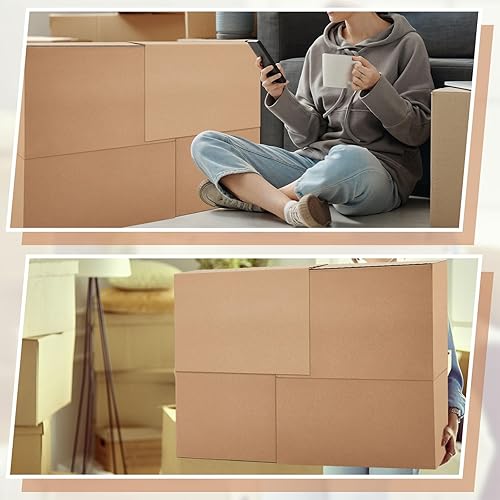 Miniatura 7 de Ireer 2 juegos de cajas móviles grandes para espejo de imagen, caja de espejo grande de 40 x 60 x 3 12 pulgadas, cajas de TV de pantalla plana