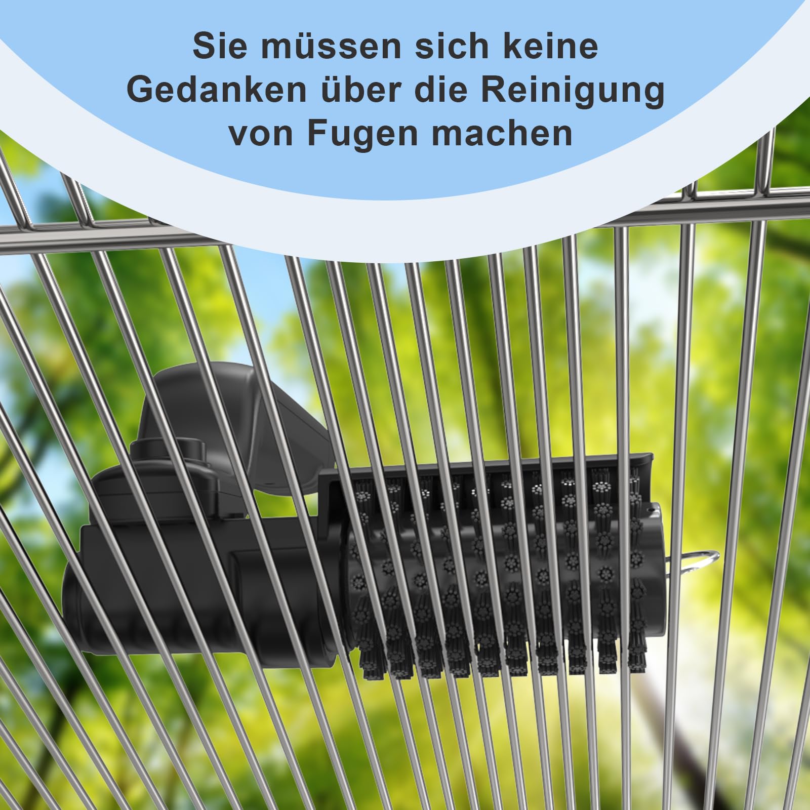 Elektrische Grillbürste Akku mit 180° verstellbarem Winkel, kabellos Wasserdicht Grillreiniger für Holzkohlegrill, Edelstahl Bürstenkopf, 3 Stufen Reinigung, BBQ Zubehör