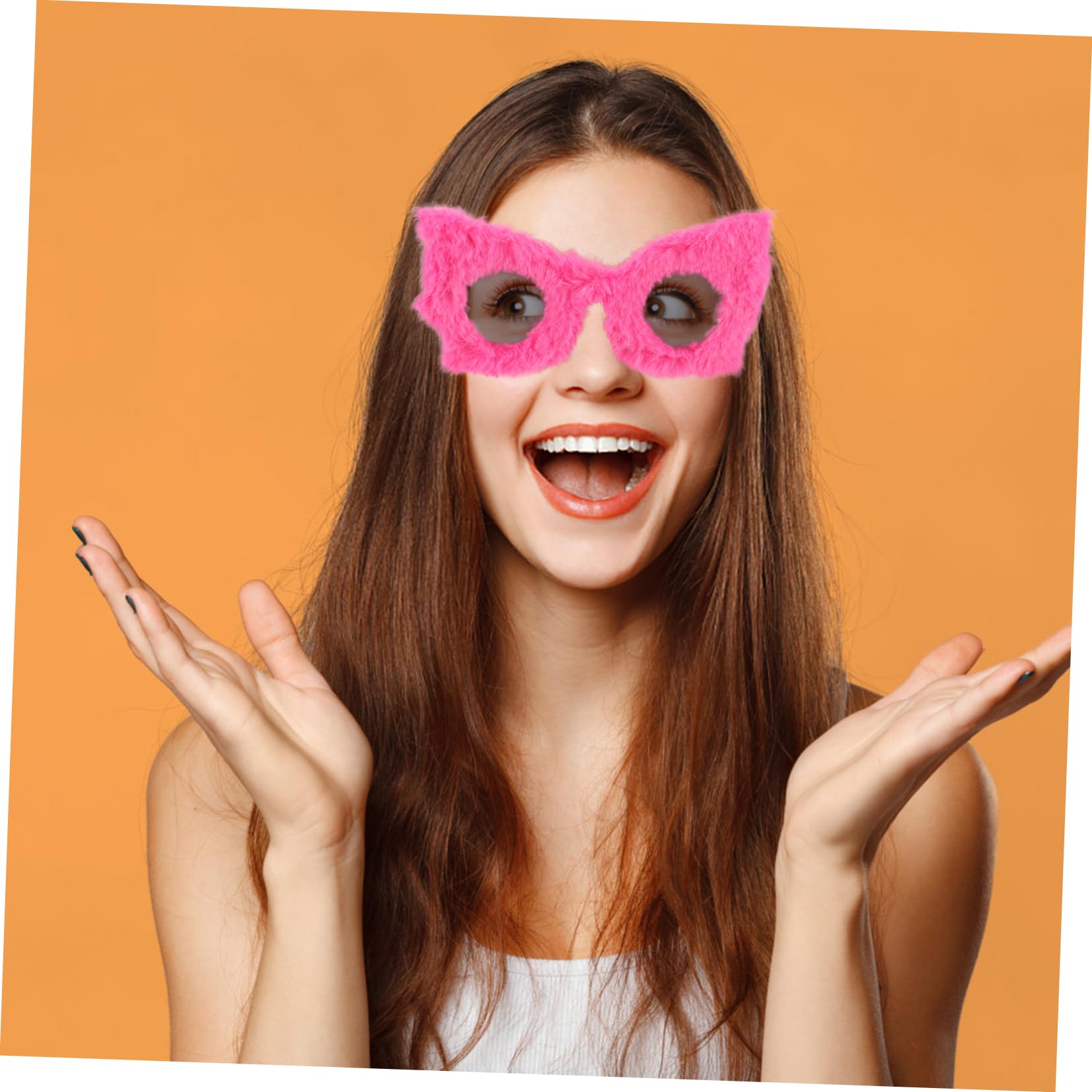 4stücke Flauschige Sonnenbrille Für Frauen Trendige Jahre Partybrille Mit Furry-design Für Festivals Und Besondere Anlässe Einzigartiges Accessoire Leuchtendem Rosarot