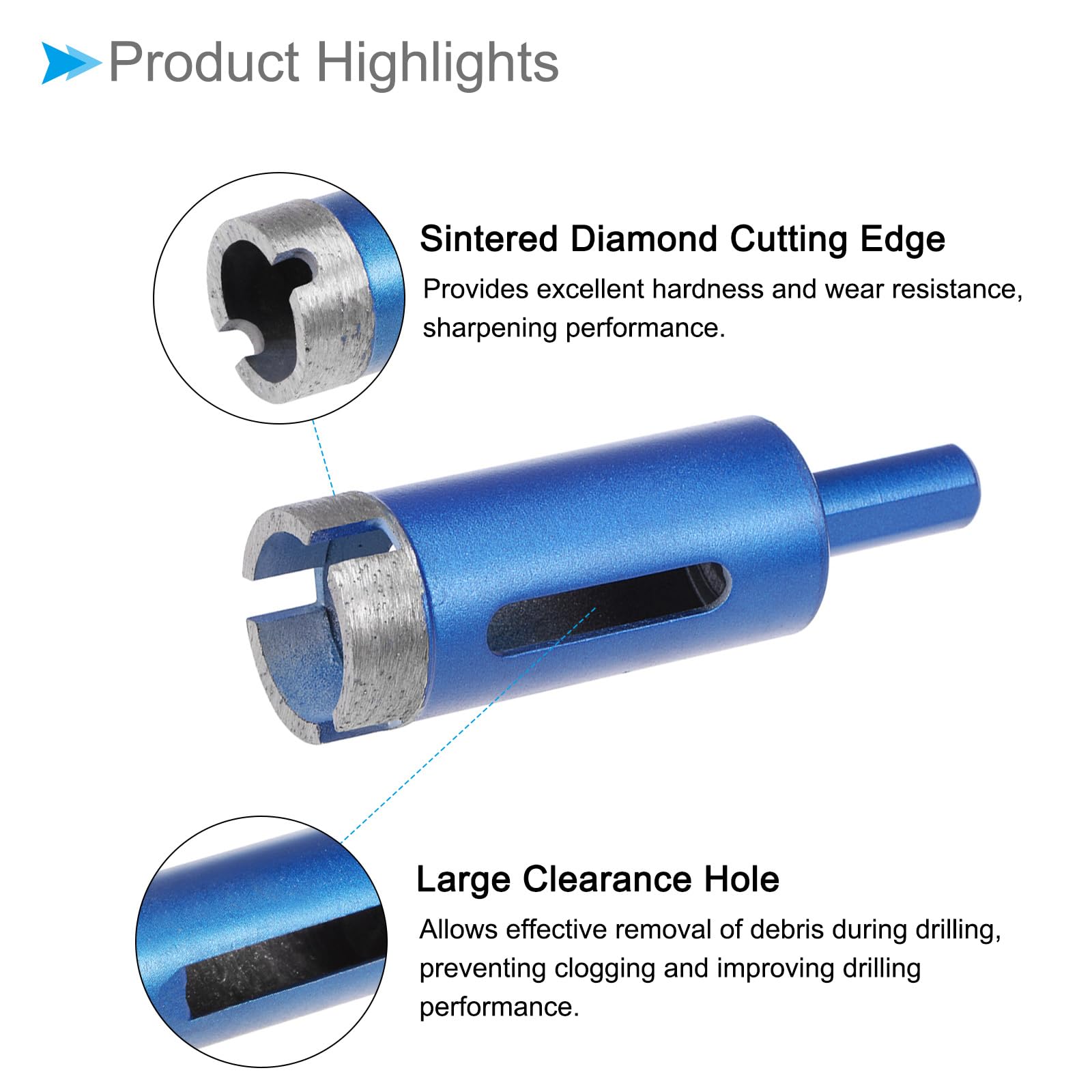 CoCud Diamond Core Drill Bits, 25mm Cutting Diameter, Diamond Hole Saws Cutter Tool - Image 4