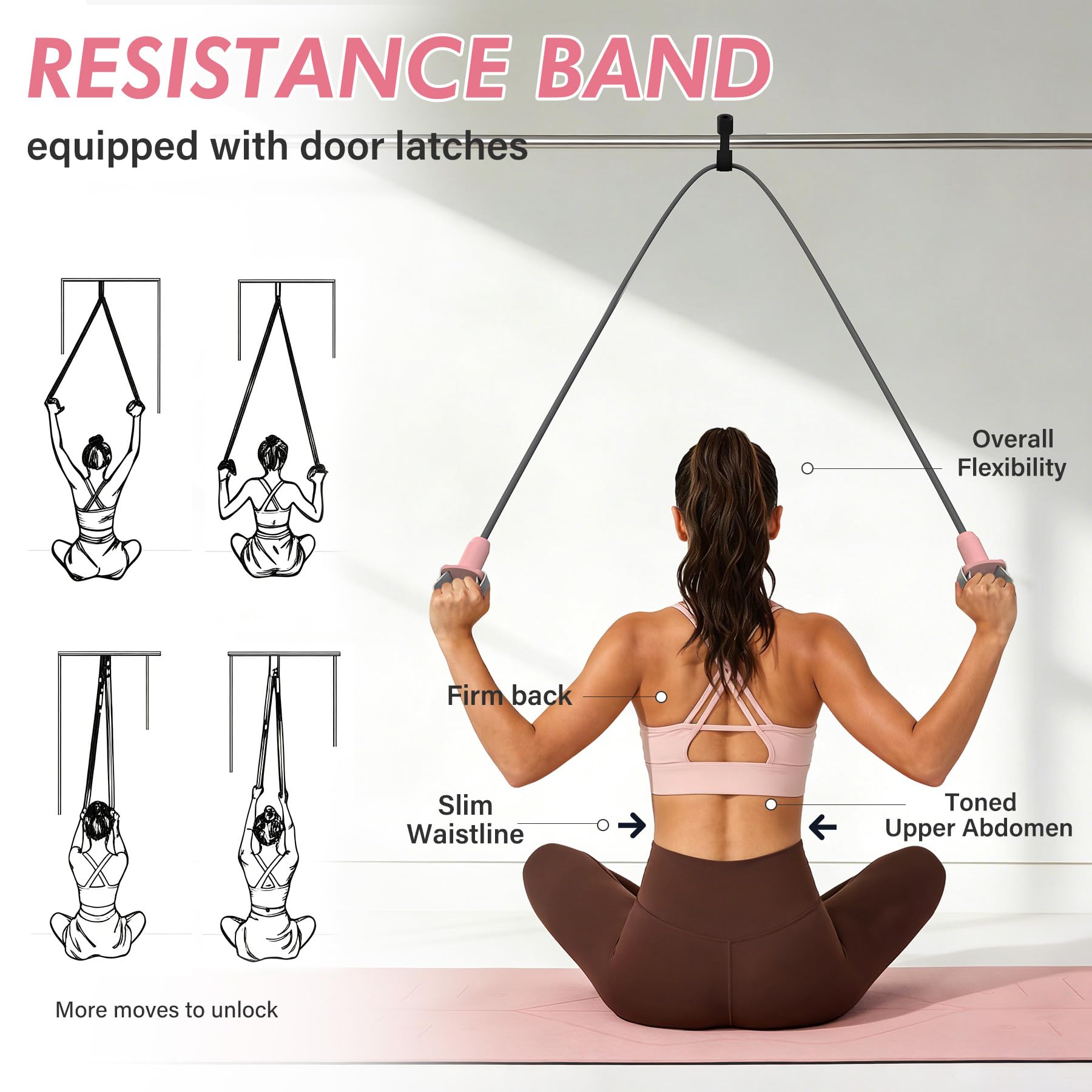 HTQ Verstellbares Hantelset für Frauen, 0,2-9,1 kg Gewichtsset mit Handgelenkgewichten, Widerstandsbändern, Springseil, Ganzkörper-Trainingsgeräte (Grün/Rosa)
