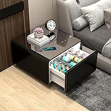 Gagawin Smart Side Table with Fridge, Smart Nightstand with Refrigerator, Induction Light, Temperature Control, Wireless Charging, Power Socket, USB Ports, Outlet Protection (Black, LT65 Pro)