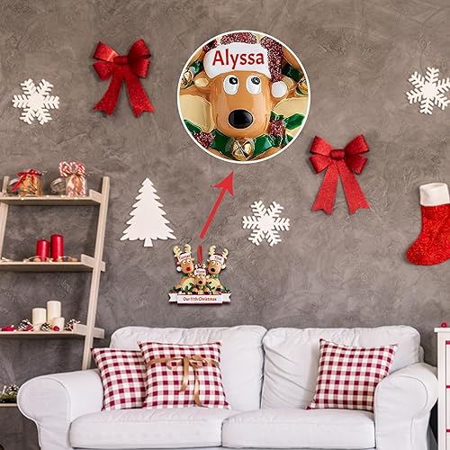 Miniatura 4 de Adornos de Navidad personalizados para familia de 234567, adorno personalizado con nombres, decoración personalizada para árbol de Navidad, recuerdo