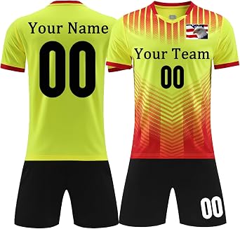 OPUTWDF Personalized Soccer Jersey Kids Men Women Custom Soccer Jersey Kits Adult Boys Team Soccer Shirt and Shorts