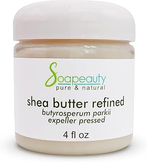 Soapeauty 100% Pure Refined African Shea Butter - Expeller Pressed, Odorless - Pure Moisturizer for Skin & Hair - Ethically Sourced from Ghana | 4 oz
