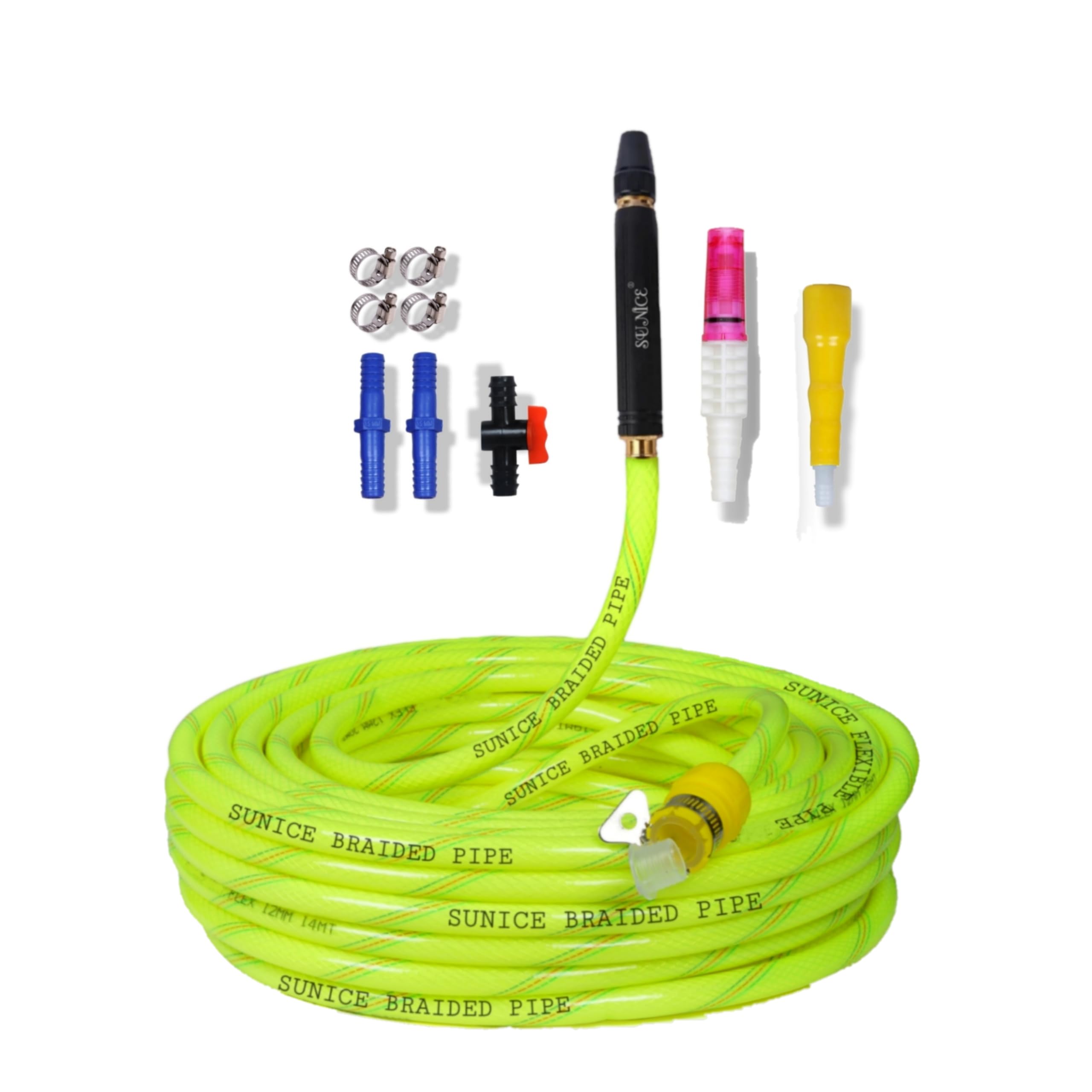 SUNICE 20 Meter Yellow Flexible Hose Pipe, Spray, Adapter (Pipe Diameter: ½’’ inch, 0.5 Inch, 12 mm) Gardening, House Cleaning,Car and Bike Washing Hose Pipe Spray Gun (20 METER, NEON) (B0CHY9SFKM) Amazon Price History, Amazon Price Tracker