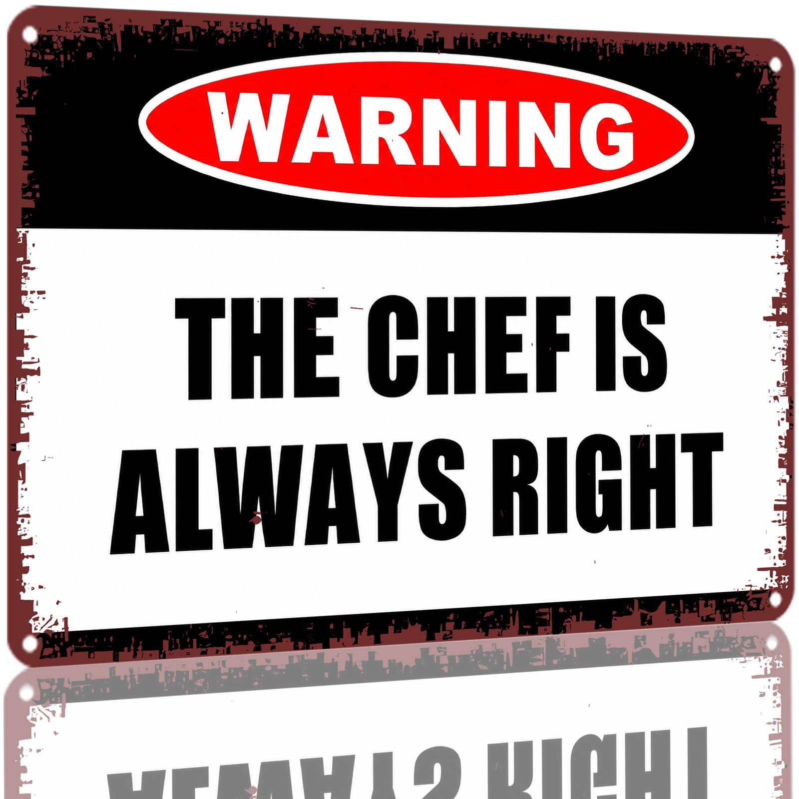 Kwqdozf As Pic 8X12 Inch Aluminum Warning Sign The Chef Is Right Vintage Metal Tin Sign Wa