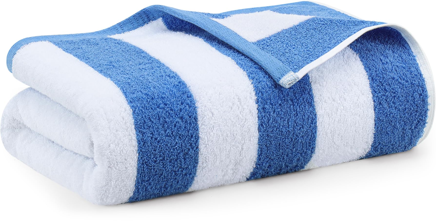 towels oversized cabana beach towels, 35 x 70 inches 100% ring-spun cotton jumbo bath sheet, highly absorbent, super soft & quick-dry towel for beach, pool and bath (blue)