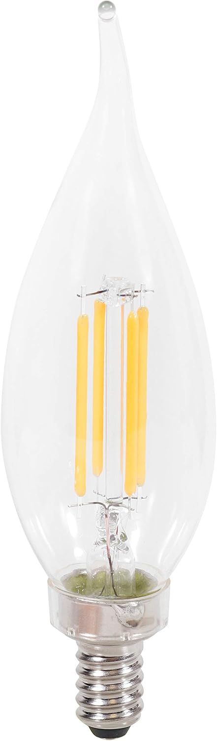 Sylvania LED TruWave Natural Series Candelabra Base Light Bulb, 60W Daylight, Dimmable, Clear, Candle Tip - 2 Pack