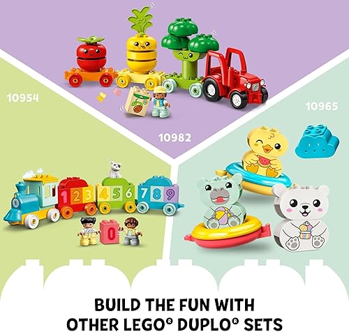 Miniatura 6 de LEGO DUPLO My First Animal Train Building Set and Horse Toy - Juguete educativo para niños de 1 a 3 años con 4 figuras de animales, juguete creativo