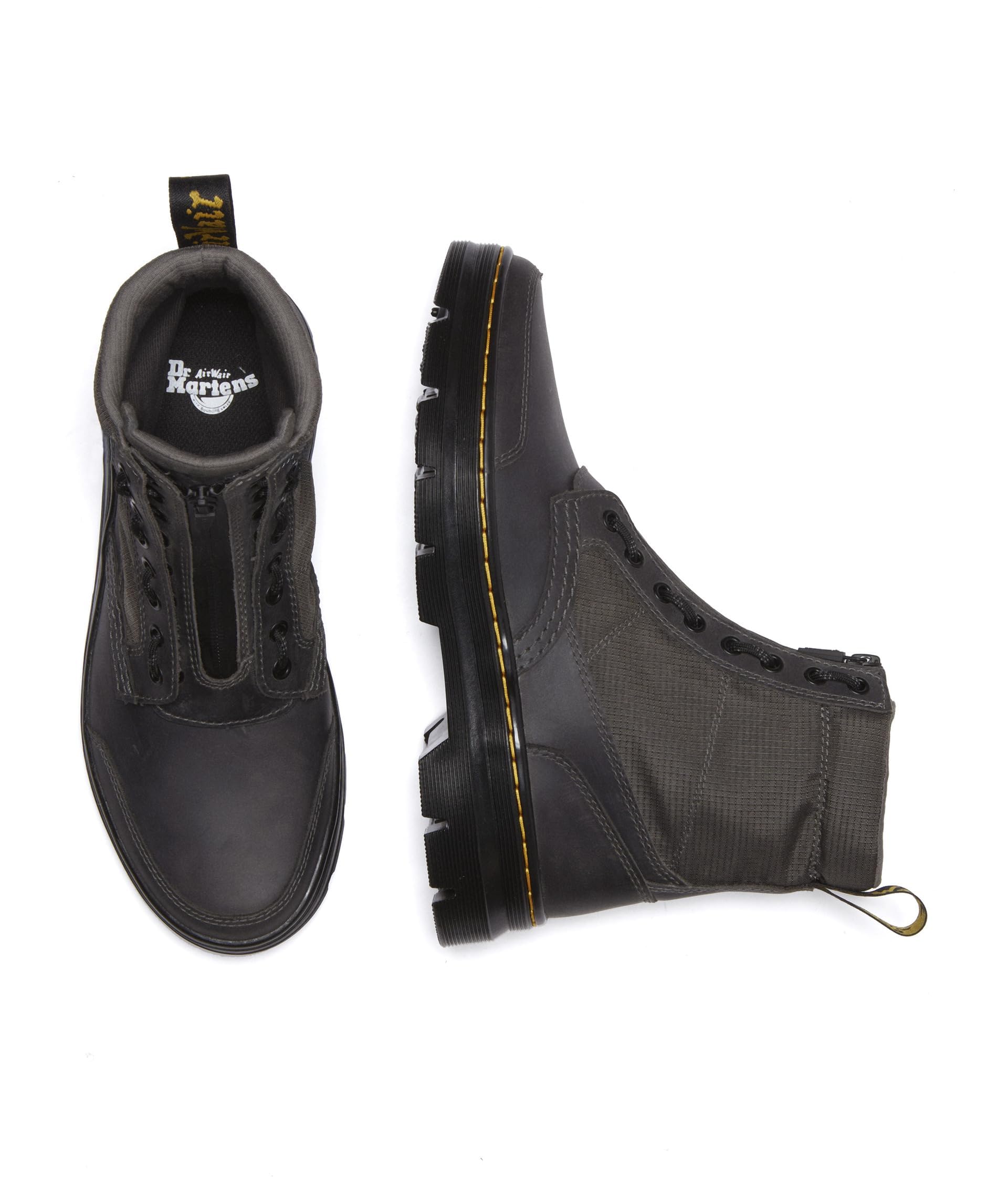 Dr Marten Combs Leather Jungle Zip Casual Combat Boots Gunmetal Men 11 Woman 12 Amazon.com | Dr. Martens Unisex Combs Leather 8 Eye Boot  main image 4