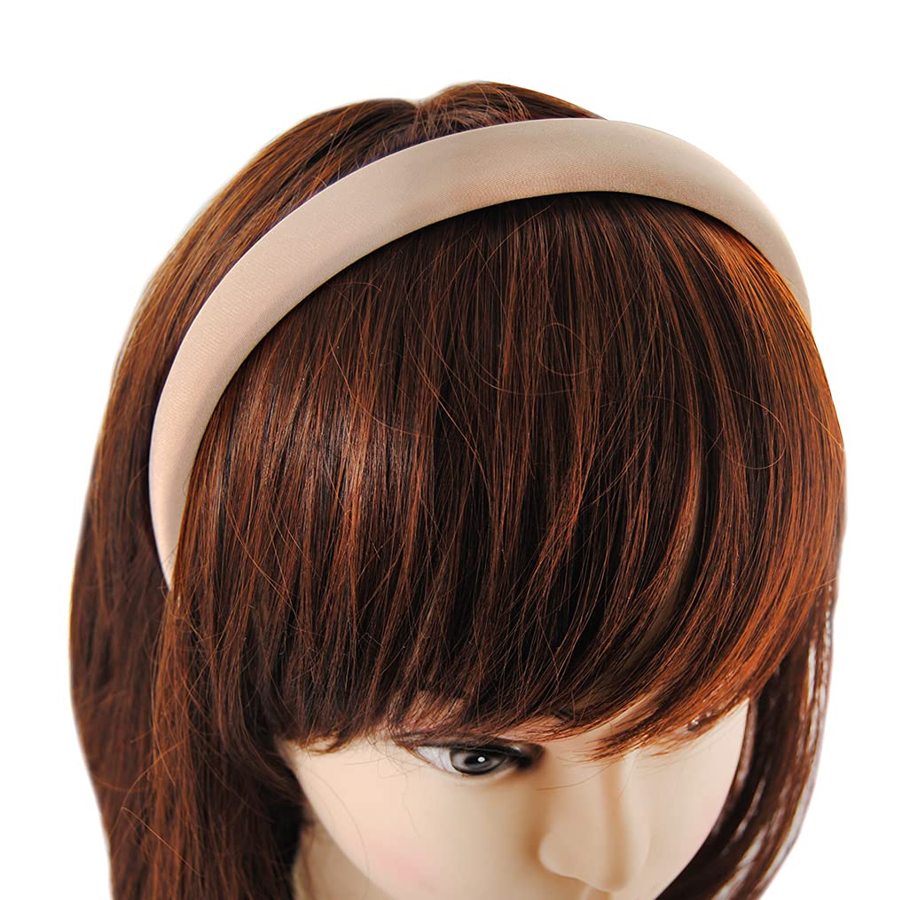 axy Headband with Fabric Padded Candy Colours - Beautiful Women's Headband Hair Accessories Headband HRK7 (Beige)