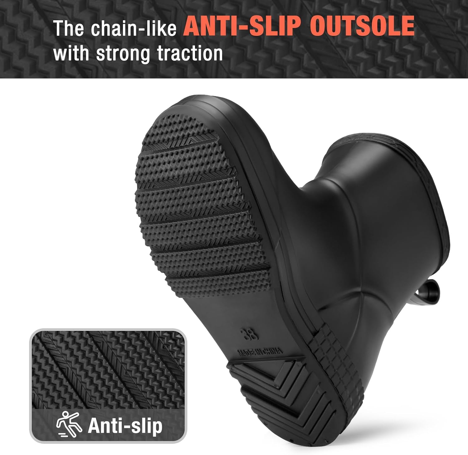 HISEA Women's Short Chelsea Boots Ankle Rubber Rain Boots for Garden Waterproof - Image 6