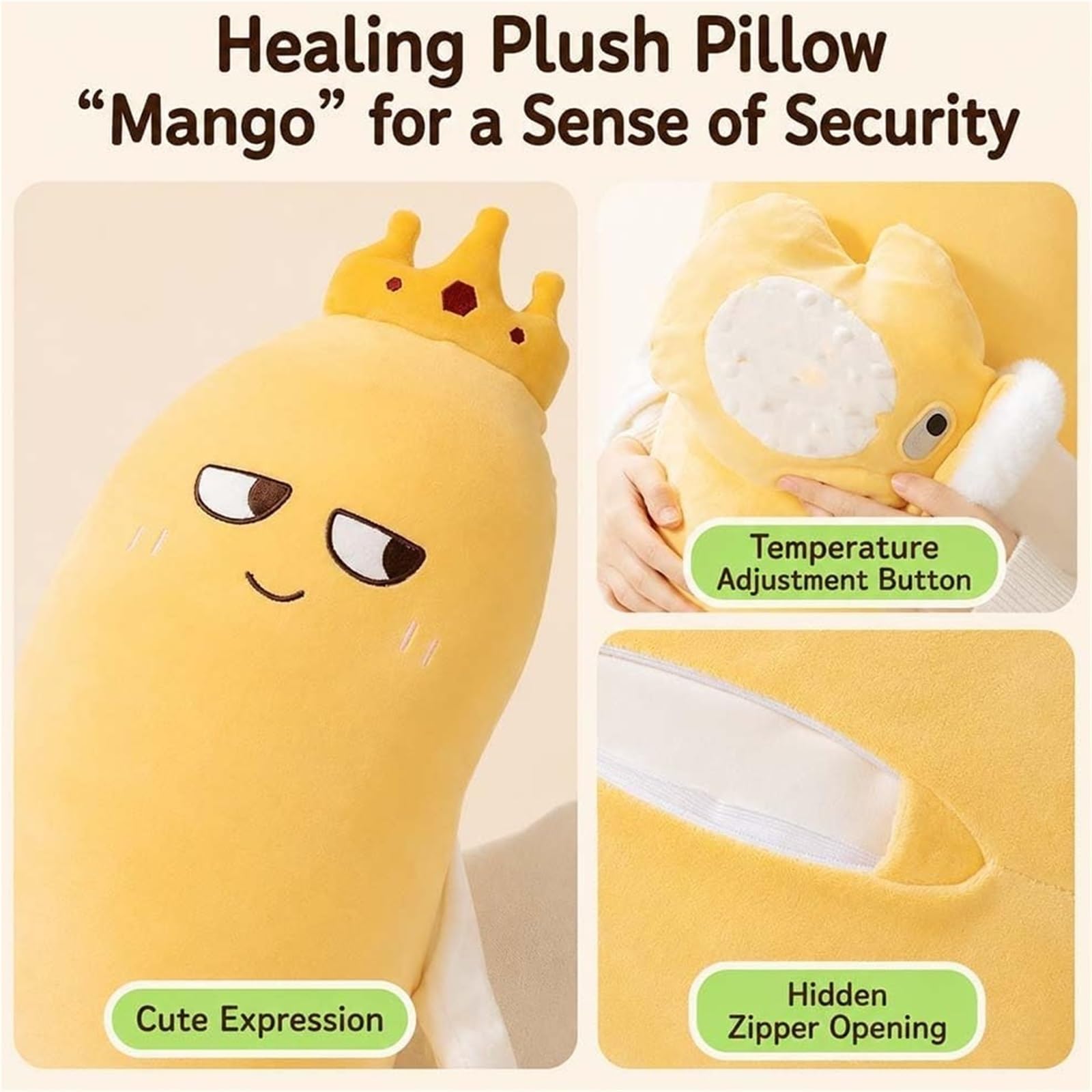 Cuscino Da Abbraccio In Peluche A Forma Di Mango Cuscino in peluche di mango con braccia che accarezzano, cuscino decorativo a corpo lungo for divano camera da letto(Bluetooth Version,47.24 inches)