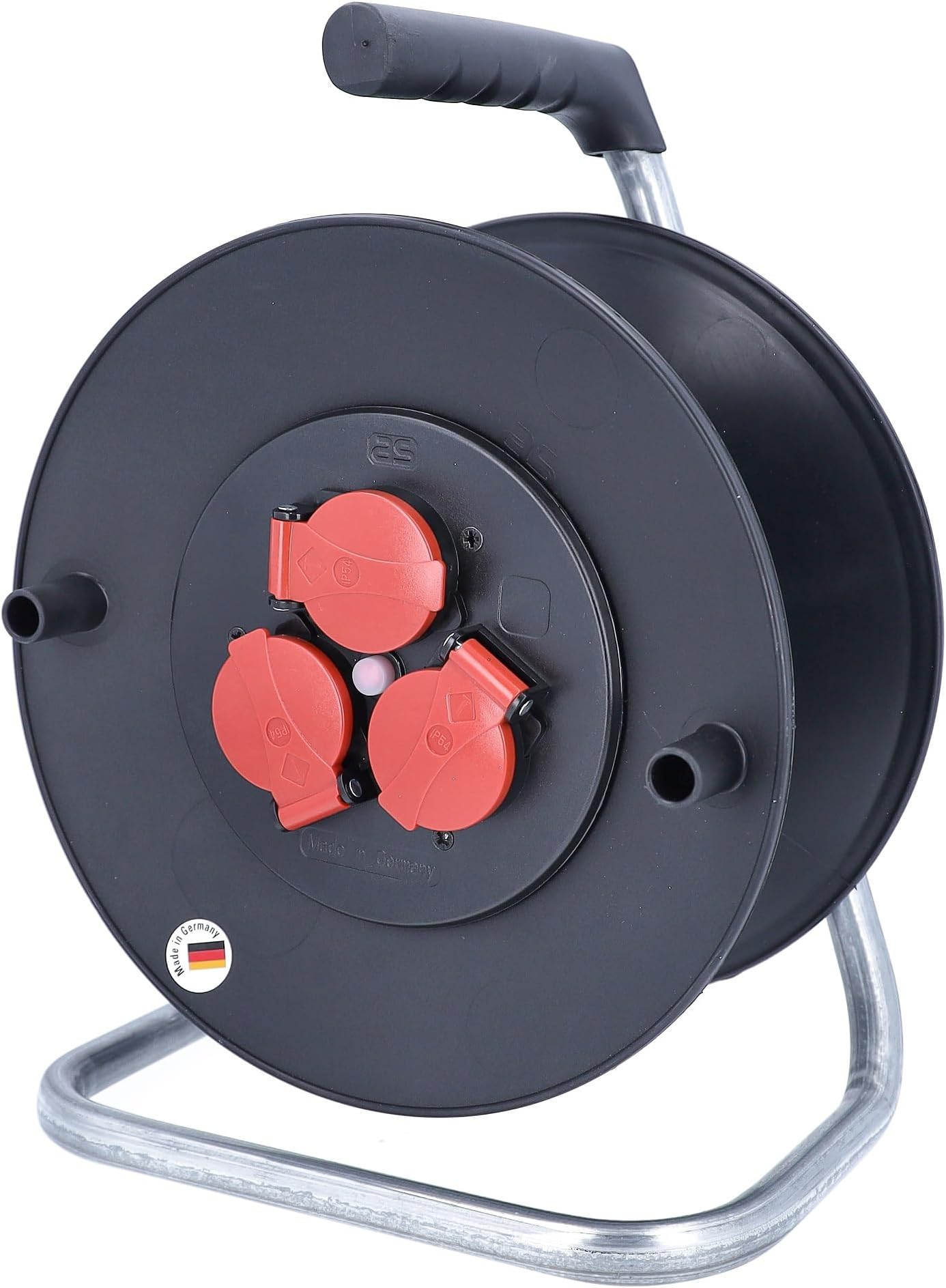 AS – Schwabe 10120 Safety Empty Cable Drum 285 mm Diameter Empty for approx. 25 m Cable IP44 for Industry/Construction Sites