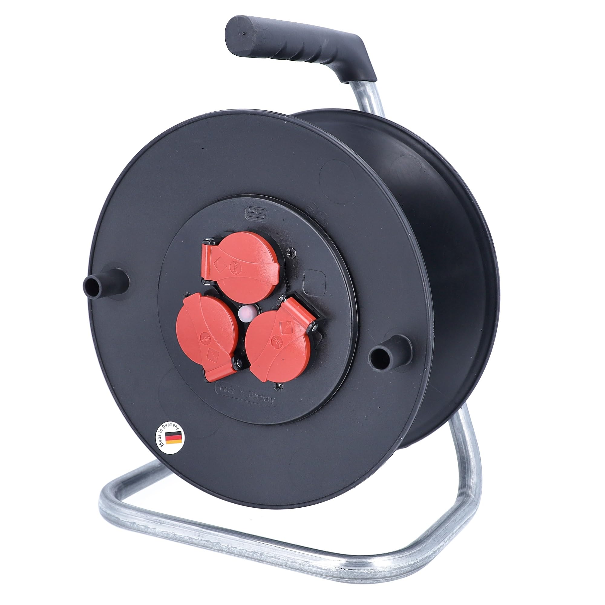 AS – Schwabe 10120 Safety Empty Cable Drum 285 mm Diameter Empty for approx. 25 m Cable IP44 for Industry/Construction Sites