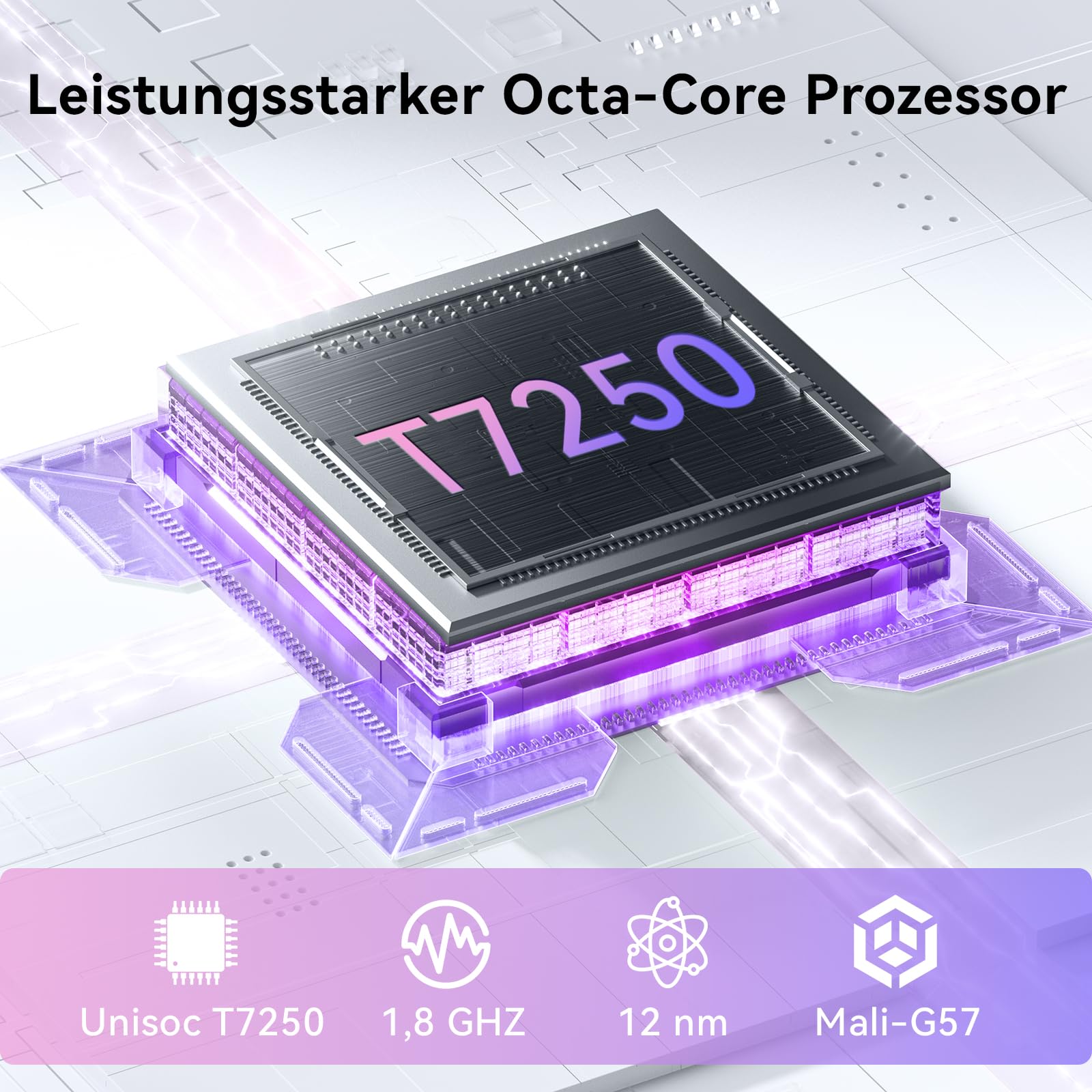 Android 16 Tablet 10 Zoll mit Gemini AI, Tablet mit Tastatur, Maus & Stylus, Octa-Core, 24 GB RAM + 256 GB ROM + 1 TB TF, 1920x1200 HD Display, 8MP + 13MP Kamera, 6000 mAh (Grau + Grau Hülle)
