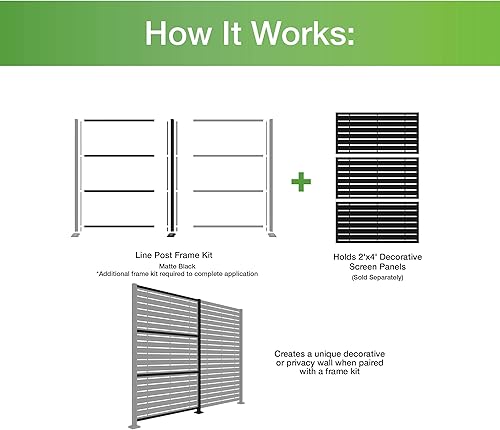 Miniatura 7 de Kit de extensión de poste de aluminio decorativo de aluminio negro mate de 2 x 4 pies