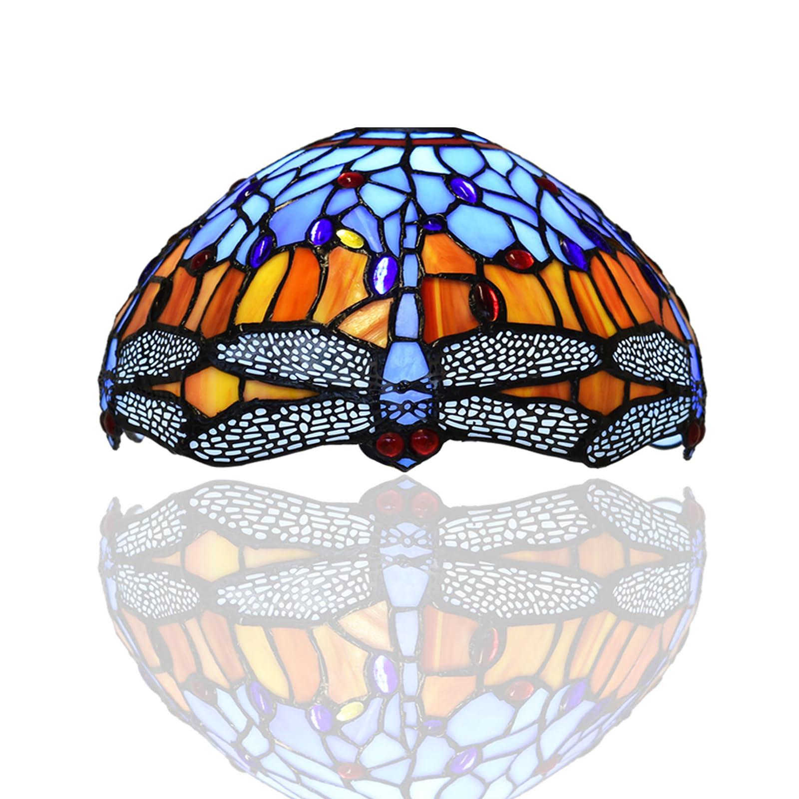 Auroh 1002 10 Inch Tiffany Lampshades Antique Style Handcrafted Stained Glass Shade Only (1002)