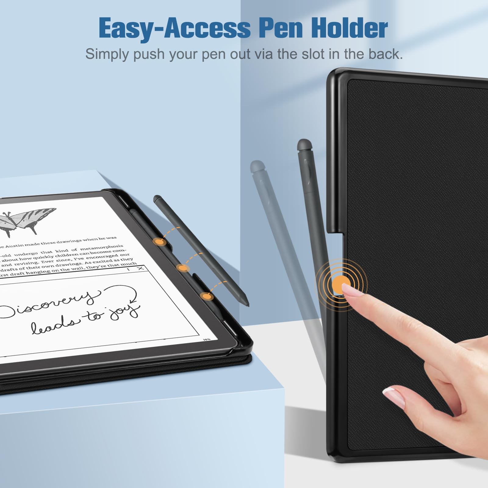FINTIE Custodia per Kindle Scribe 10,2 Pollici (Modello 2024/2022) con Pen Holder - Sottile Leggero Protettiva Cover con Auto Sveglia/Sonno, Nero