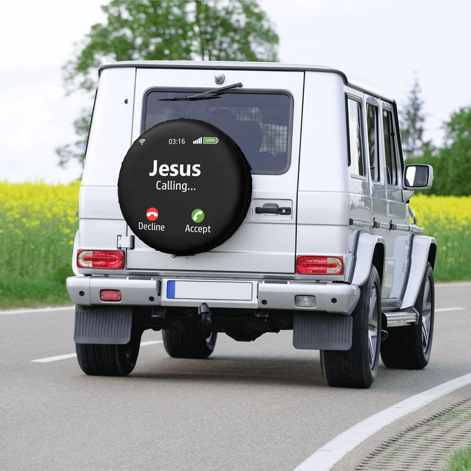 Jesus is Calling Christian Total Protection for Your Wheels! Waterproof Tire Cover - Defend Against UV Rays & Snow