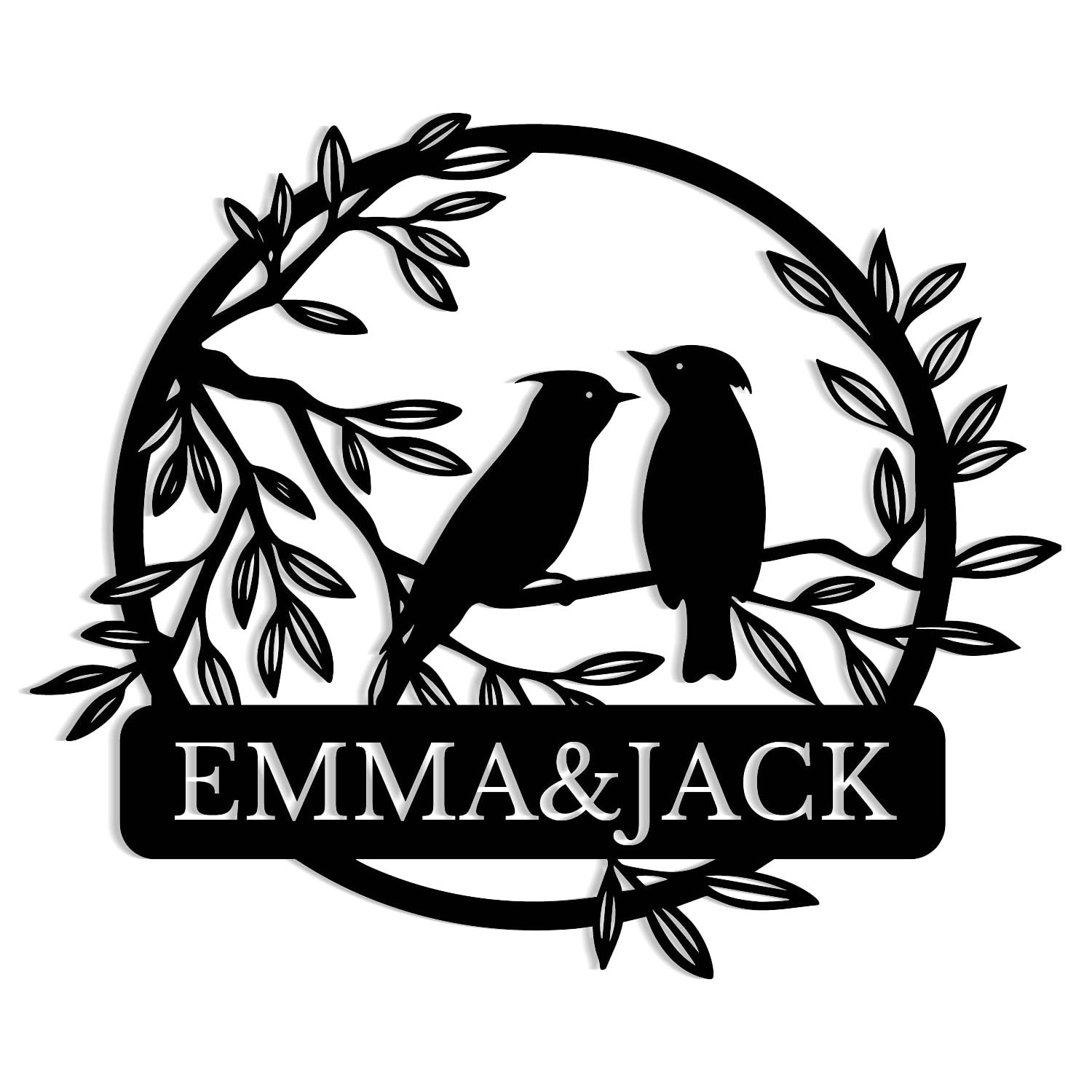 Catannya Style-4 Personalized Anniversary Metal Sign – Custom Couple Name Sign With Hummingbirds, Romantic Wedding Anniversary Decor, Unique Gift For Couples & Parents (Style-4)