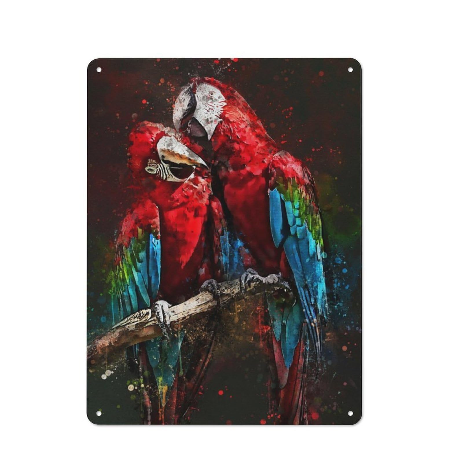 Junmoney Parrots Vintage-Inspired Tin Sign 40X30cm For Café Or Restaurant, For Cooler-Month Interiors With Vintage Character
