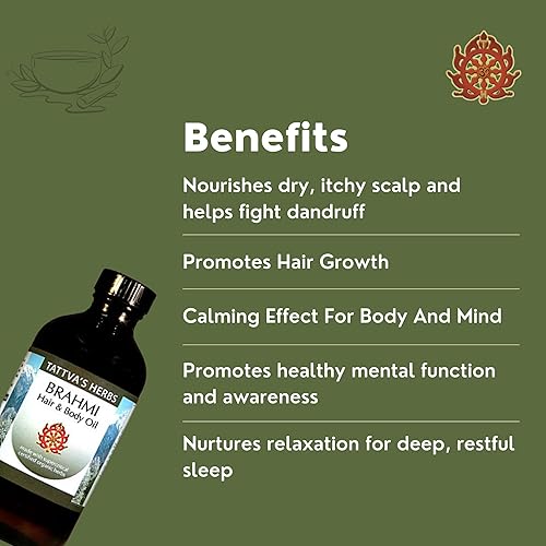 Miniatura 3 de Tattva's Herbs Aceite Brahmi para el crecimiento del cabello, sin OMG, aceite indio para el cabello, aceite para el cabello ayurvédico, botella de
