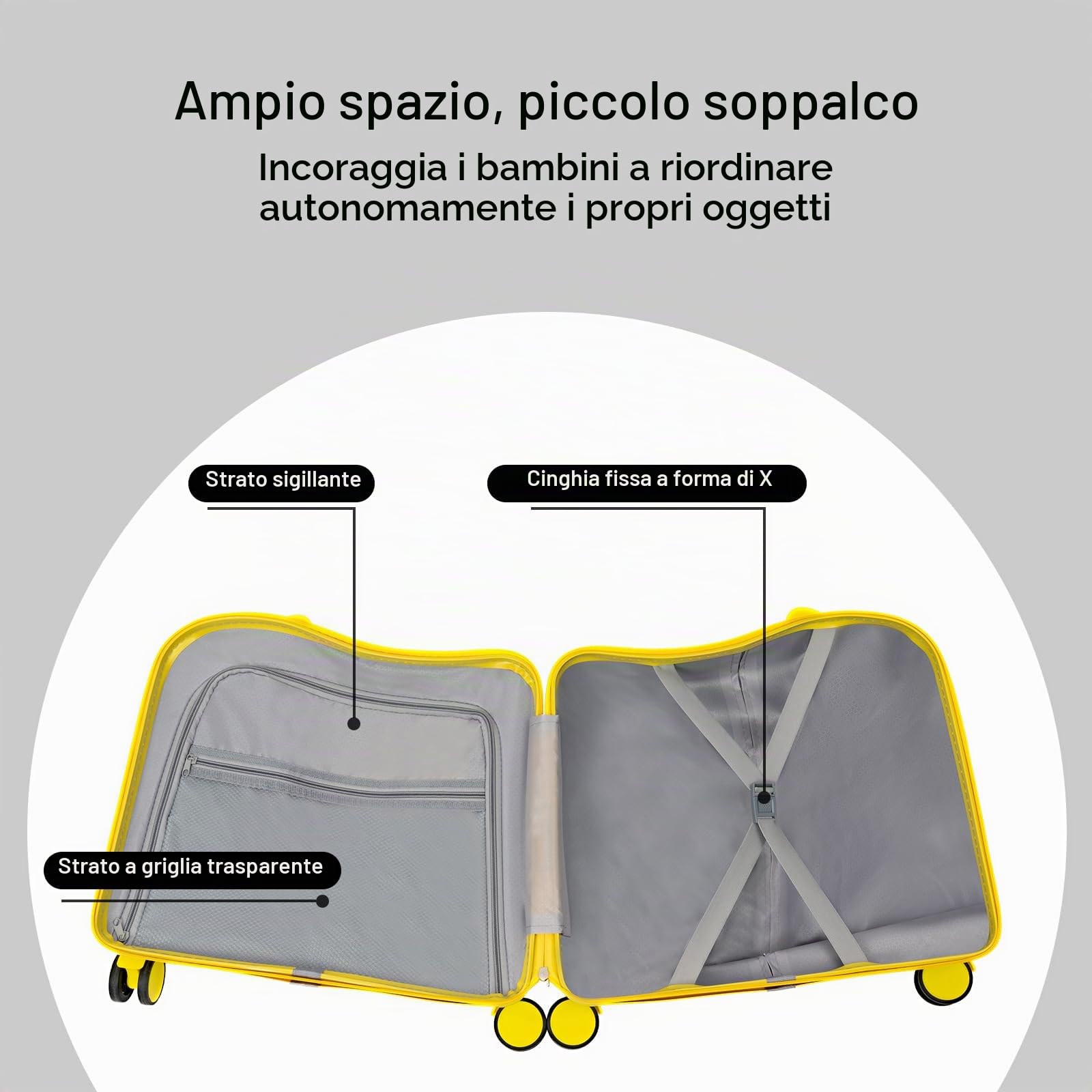 Valigetta per bambino da seduto in alto, per bambino 3-6 anni, 37 l, giallo, Mittelgroß, moderno