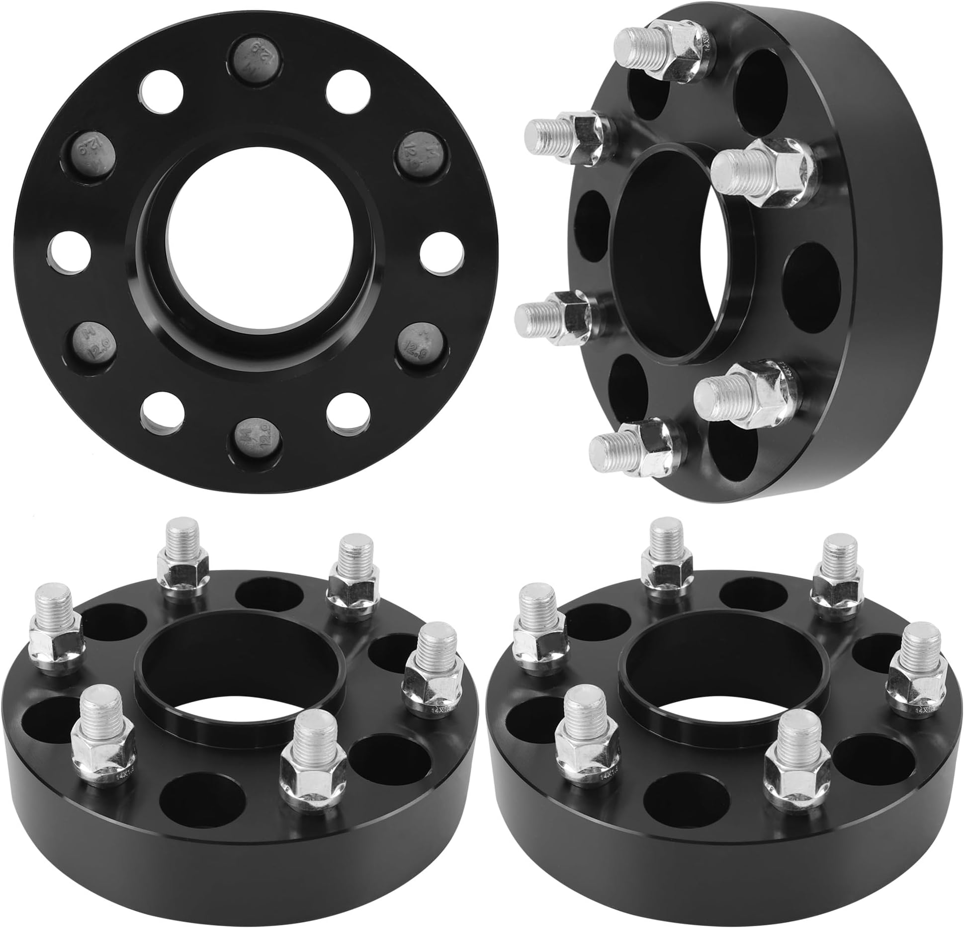 YIZBAP 2PCS 6x5.5 To 8x6.5 Wheel Adapters For Ram 2500 3500 Wheels On Silverado 1500 Tacoma Vehicle, 2 Inch 6x139.7mm To 8x165.1mm Wheel Adapters 108mm Hub Bore With 14x1.5 Thread Pitch, Lug